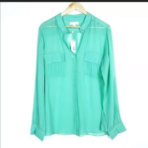New Erin Fetherston Mint Green Silk Blouse Sz S  Small
